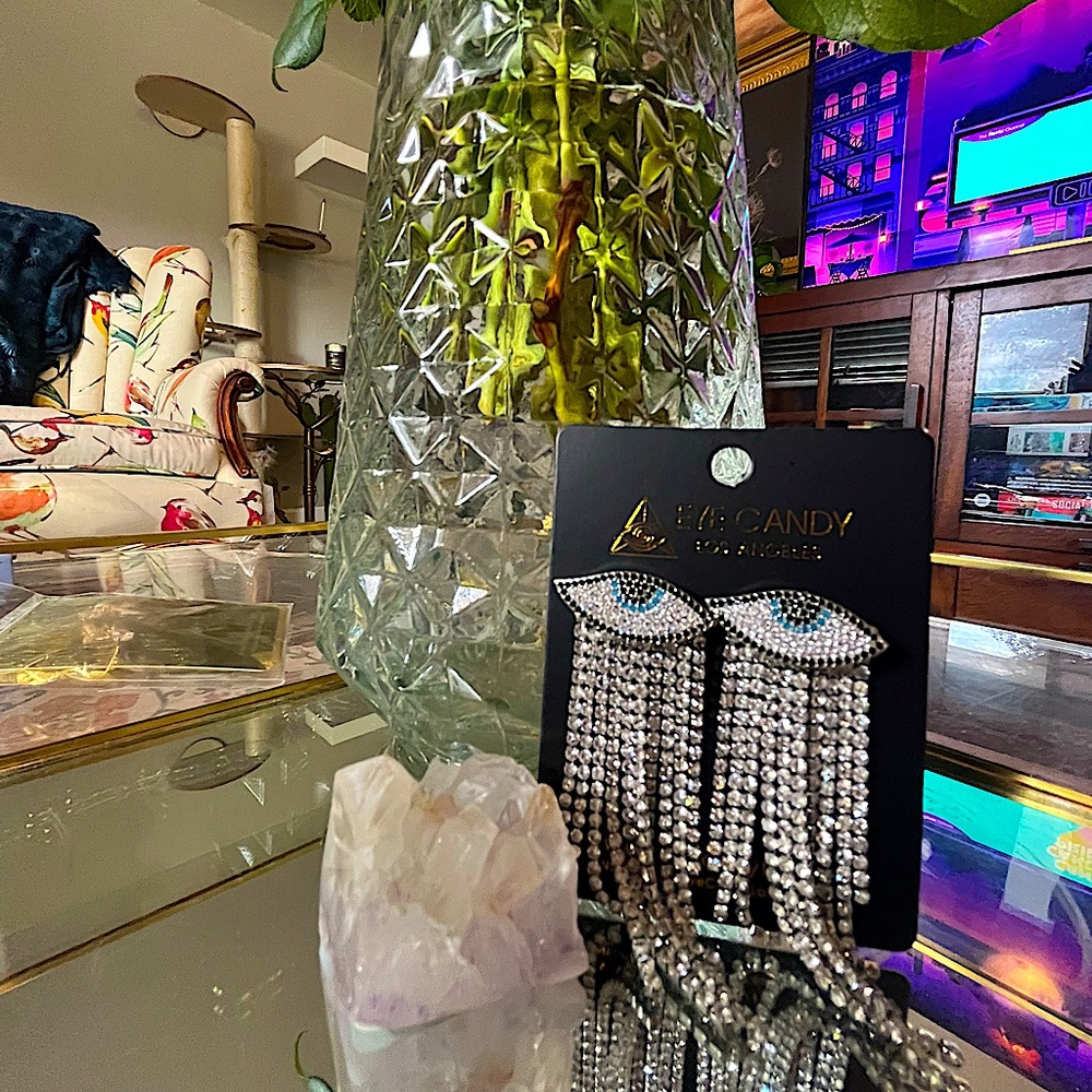EVIL EYE DANGLE EARRINGS - LUXE COLLECTION BY EYE CANDY LOS ANGELES